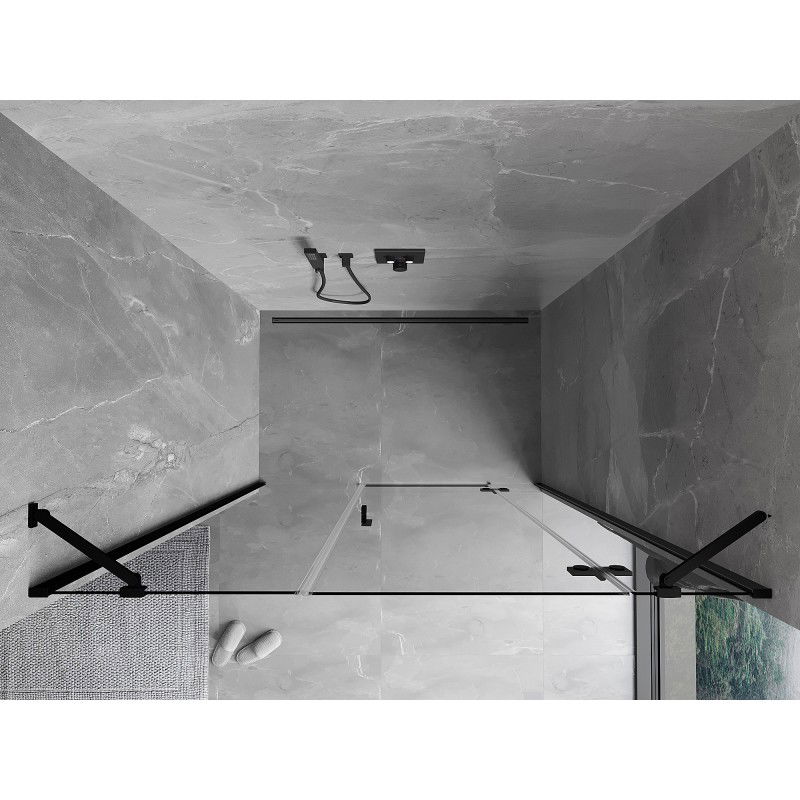Mexen Mist-H sprchové dveře otočné pravé 120 cm, transparentní, černé - 8A5-120-001-70-00-P