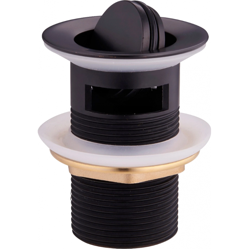 Mexen otočný klik-klak uzávěr s přepadem, černý - 79923-70