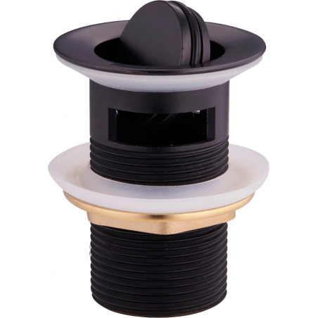 Mexen otočný klik-klak uzávěr s přepadem, černý - 79923-70