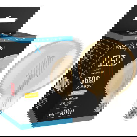 Mexen Vintis LED filamentová žárovka E27, G125, 6W, Teplá - 2700K, 600 lm, jantarová - L158-E27-0627-50