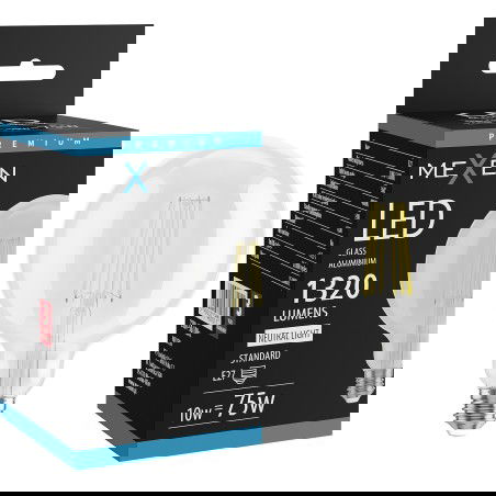 Mexen Vintis LED žárovka filament E27, G125, 10W, Neutrální - 4000K, 1320 lm, čirá - L158-E27-1040-00