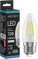 Mexen Vintis LED žárovka s filamentem E27, C35, 6W, Neutrální - 4000K, 720 lm, čirá - L154-E27-0640-00