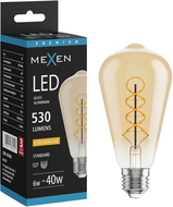 Mexen Vintis Žárovka filament spirála LED E27, ST64, 6W, Teplá - 2700K, 530 lm, jantarová - L162-E27-0627-50