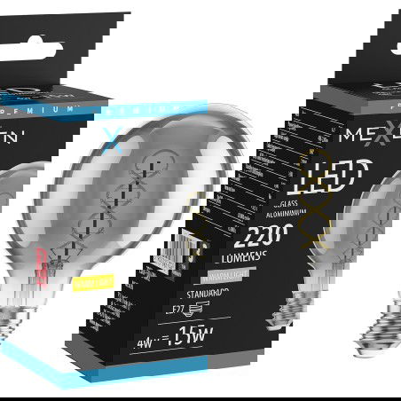 Mexen Vintis Žárovka filament spirála LED E27, G80, 4W, Teplá - 2700K, 220 lm, kouřová - L165-E27-0427-70