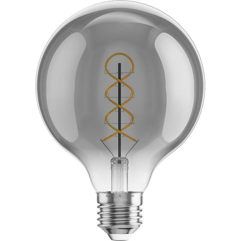 Mexen Vintis Žárovka filament spirála LED E27, G95, 6W, Teplá - 2700K, 510 lm, kouřová - L167-E27-0627-70