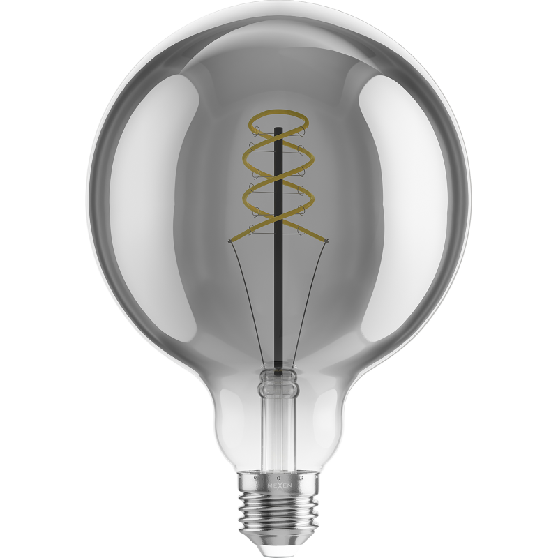 Mexen Vintis Žárovka filament spirála LED E27, G125, 6W, Teplá - 2200K, 350 lm, kouřová - L168-E27-0622-70