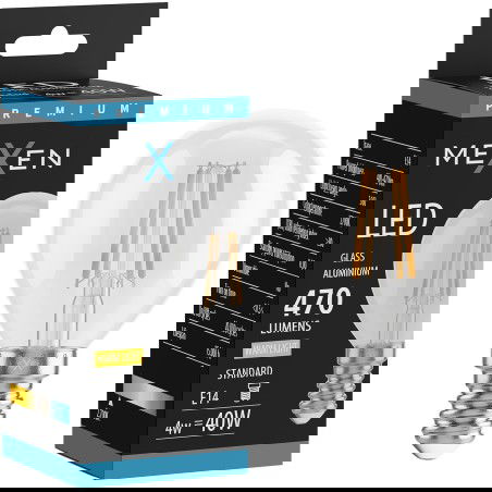 Mexen Vintis LED žárovka filament E14, G45, 4W, Teplá - 2700K, 470 lm, čirá - L156-E14-0427-00