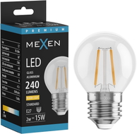 Mexen Vintis LED žárovka s vlákny E27, G45, 2W, Teplá - 2700K, 240 lm, čirá - L156-E27-0227-00