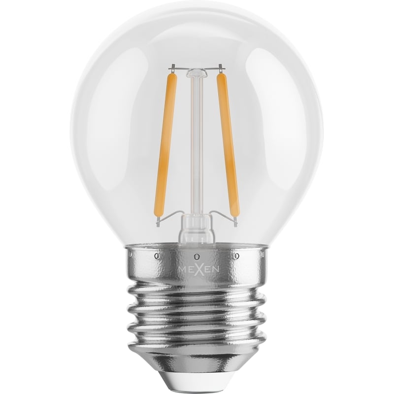 Mexen Vintis LED žárovka s vlákny E27, G45, 2W, Teplá - 2700K, 240 lm, čirá - L156-E27-0227-00