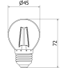 Mexen Vintis LED žárovka s vlákny E27, G45, 2W, Teplá - 2700K, 240 lm, čirá - L156-E27-0227-00