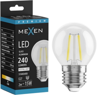 Mexen Vintis LED filamentová žárovka E27, G45, 2W, Neutrální - 4000K, 240 lm, čirá - L156-E27-0227-00 - L156-E27-0240-00