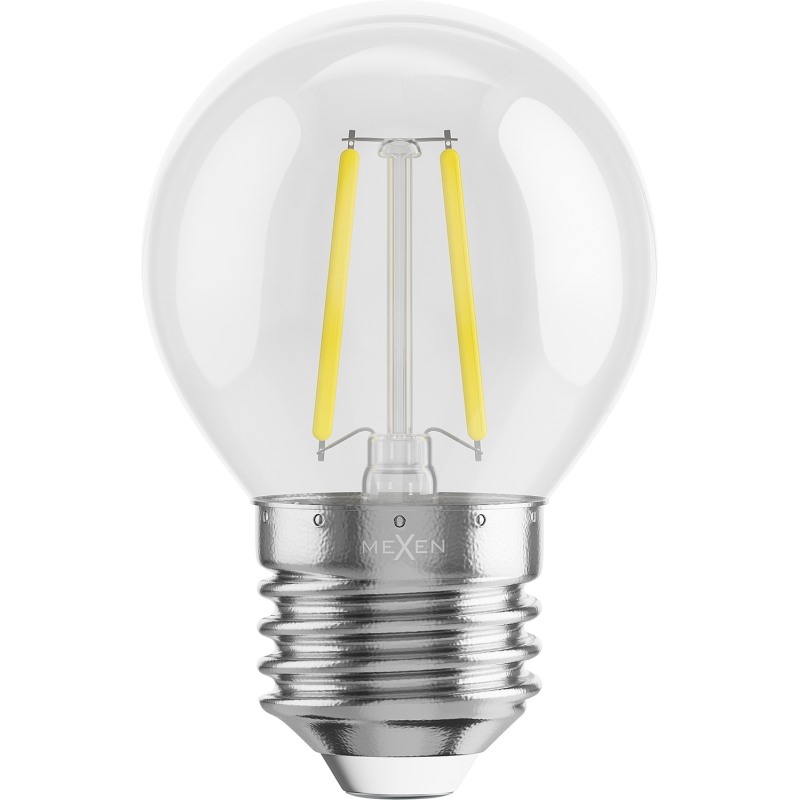 Mexen Vintis LED žárovka filament E27, G45, 2W, Neutrální - 4000K, 240 lm, čirá - L156-E14-0227-00 - L156-E27-0240-00