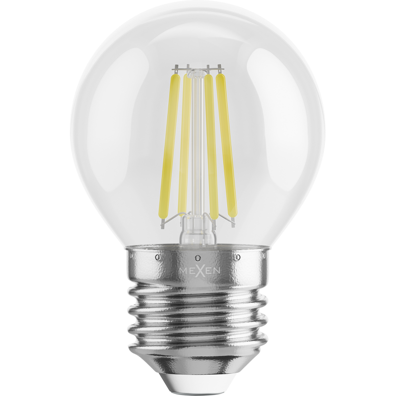 Mexen Vintis LED filament žárovka E27, G45, 6W, Neutrální - 4000K, 720 lm, čirá - L156-E27-0627-00 - L156-E27-0640-00