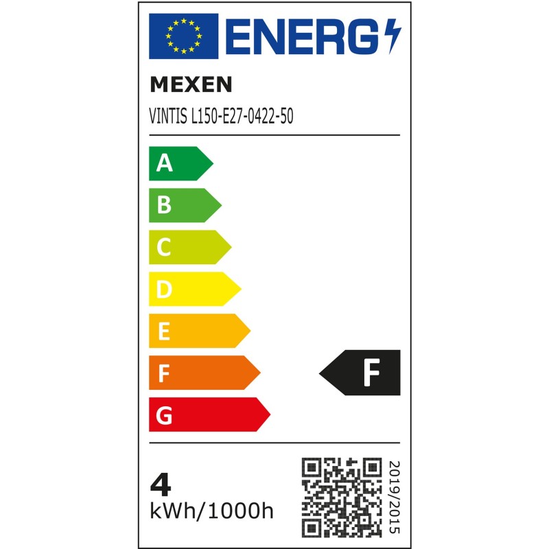 Mexen Vintis LED žárovka filament E27, A60, 4W, Teplá - 2200K, 400 lm, jantarová - L150-E27-0422-50