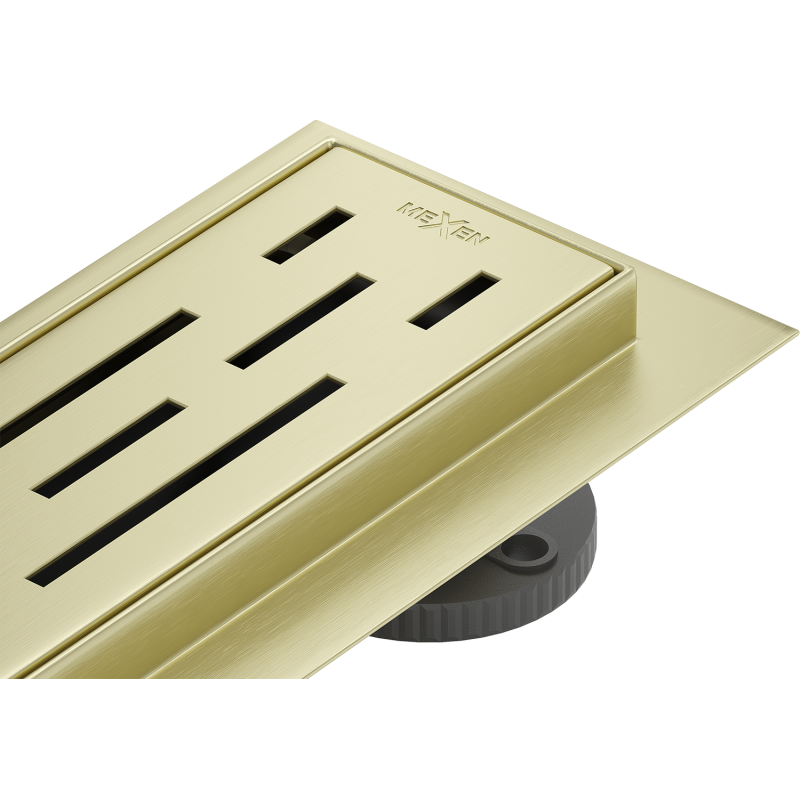 Mexen Flat 360° M01 otočný lineární odtok 50 cm, zlatý kartáčovaný - 1A20050-40