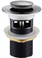 Mexen zátka klik-klak malá kulatá s přepadem, černá - 79925-70