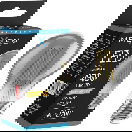 Mexen Vintis LED vlákno žárovka E27, A60, 6W, Teplá - 2200K, 450 lm, kouřová - L150-E27-0622-70