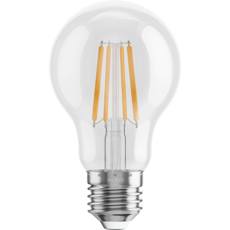 Mexen Vintis LED žárovka filament E27, A60, 6W, Teplá - 2700K, 720 lm, čirá - L150-E27-0627-00