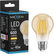 Mexen Vintis LED žárovka filament E27, A60, 6W, Teplá - 2700K, 600 lm, jantarová - L150-E27-0627-50