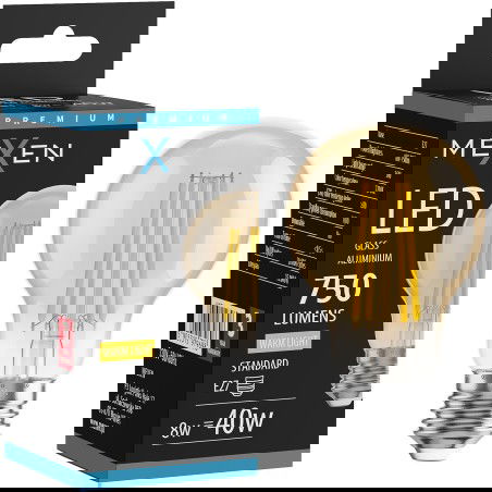 Mexen Vintis LED filamentová žárovka E27, A60, 8W, Teplá - 2700K, 750 lm, jantarová - L150-E27-0822-50 - L150-E27-0827-50