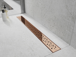 Mexen Flat M12 lineární odtok 80 cm, růžové zlato - 1621080-15