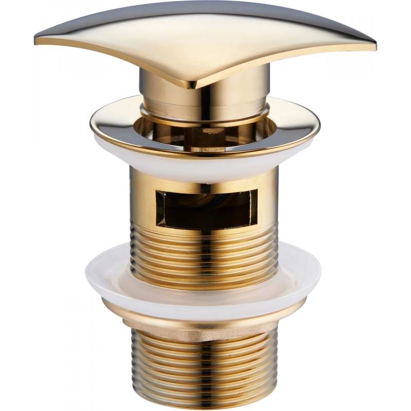 Mexen klik-klak čtvercová zátka s přepadem, zlatá - 79926-50