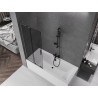 Mexen Velar L dvoudílná posuvná vanová zástěna 80 x 150 cm, grafit, kartáčovaný gun gray - 896-080-003-41-66