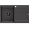 Mexen Bruno jednopákový dřez s odkapávačem 795 x 495 mm, černý kropenatý, černý sifon - 6513791010-76-B