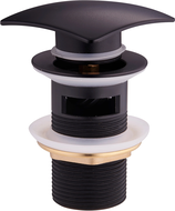 Mexen klik-klak čtvercový zátkový uzávěr s přepadem, černý - 79926-70