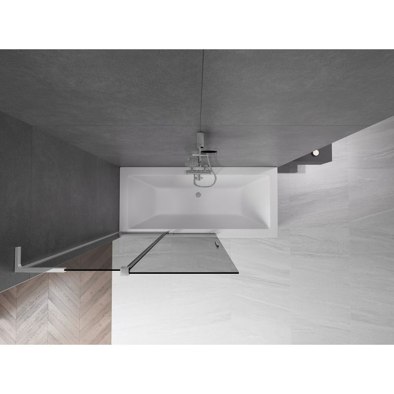 Mexen Velar L vanová zástěna 2-dílná posuvná 110 x 150 cm, grafit, chrom - 896-110-003-41-01