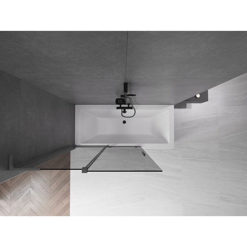 Mexen Velar L vanová zástěna 2-dílná posuvná 120 x 150 cm, grafit, gun metal - 896-120-003-41-95