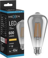 Mexen Vintis Žárovka filament LED E27, ST64, 8W, Teplá - 2200K, 600 lm, kouřová - L152-E27-0822-70