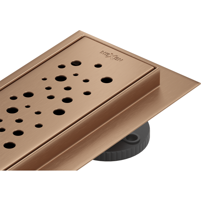 Mexen Flat M12 liniový odtok 60 cm, kartáčovaná měď - 1C21060-15