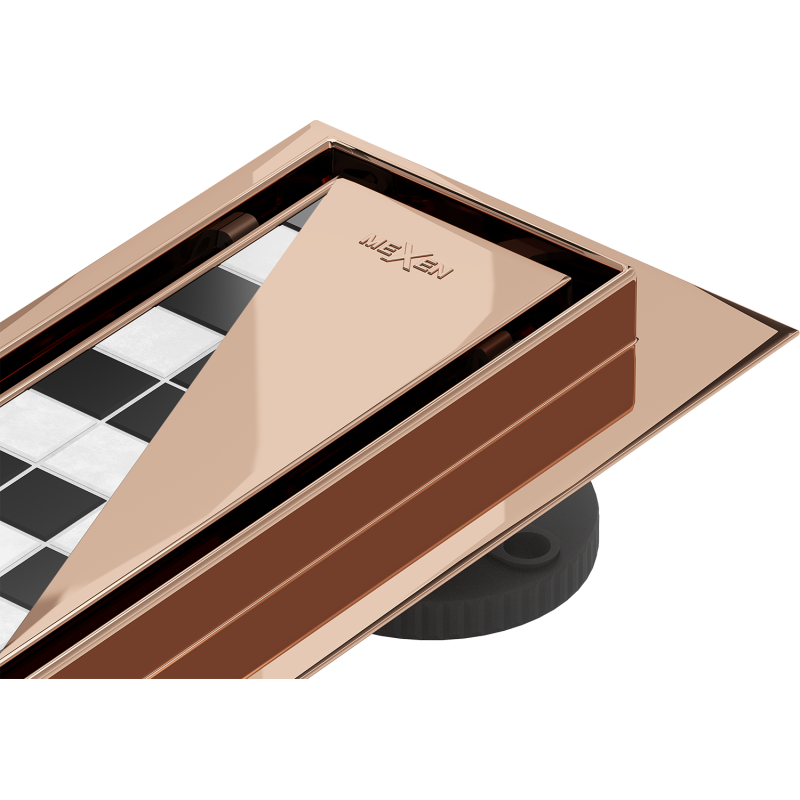 Mexen Flat M13 lineární odtok 2v1 110 cm, růžové zlato - 1610110