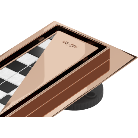 Mexen Flat M13 lineární odtok 2v1 130 cm, růžové zlato - 1610130