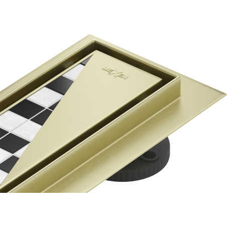 Mexen Flat M13 lineární odtok 2v1 160 cm, kartáčované zlaté - 1A10160