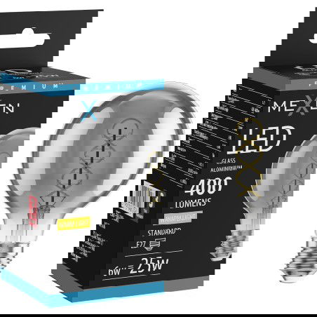 Mexen Vintis Žárovka filament spirála LED E27, G80, 6W, Teplá - 2700K, 400 lm, kouřová - L165-E27-0627-70