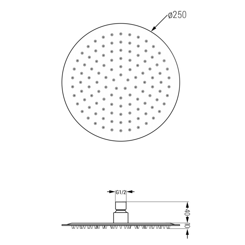 Mexen Slim sprchová hlavice 25 cm, kartáčovaná zbraňová šedá - 79225-66