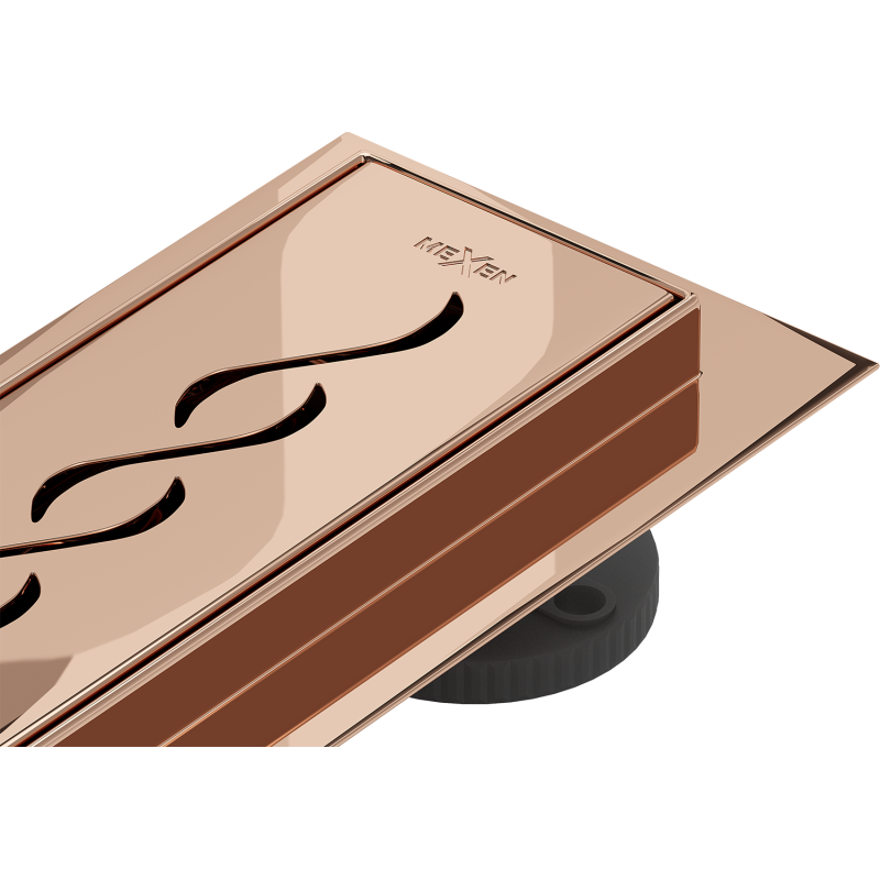 Mexen Flat 360° M18 otočný liniový odtok 70 cm, růžové zlato - 1623070-40