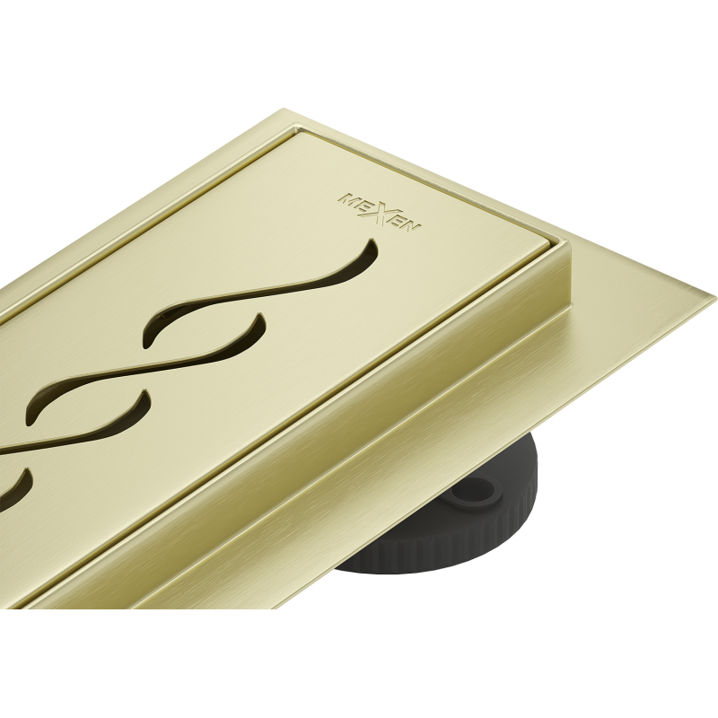 Mexen Flat 360° M18 otočný liniový odtok 60 cm, zlatý kartáčovaný - 1A23060-40