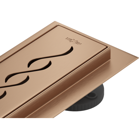 Mexen Flat 360° M18 otočný lineární odtok 70 cm, kartáčovaná měď - 1C23070-40