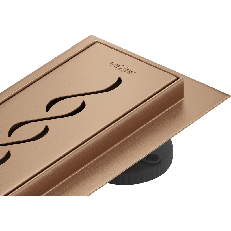 Mexen Flat 360° M18 otočný lineární odtok 80 cm, kartáčovaná měď - 1C23080-40