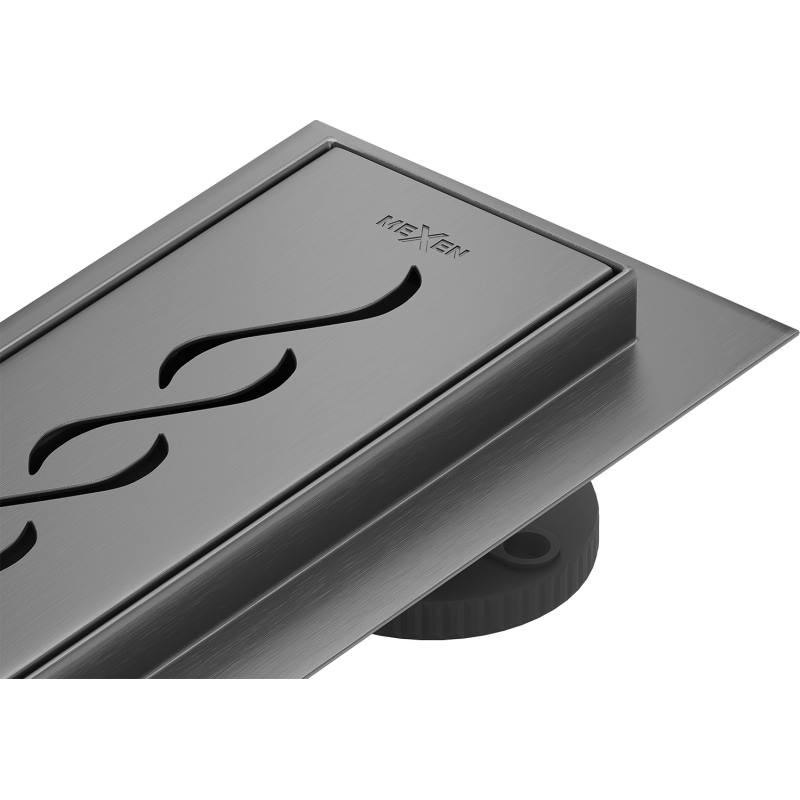 Mexen Flat 360° M18 otočný liniový odtok 90 cm, kartáčovaný gun gray - 1E23090-40