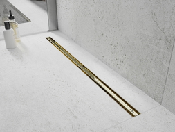Mexen Flat 360° Slim otočný liniový odtok 90 cm, zlatý - 1541090