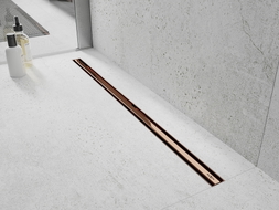 Mexen Flat 360° Slim rotační lineární odtok 80 cm, růžové zlato - 1641080