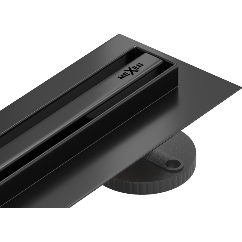 Mexen Flat 360° Slim otočná liniová odtoková mřížka 50 cm, černá - 1741050