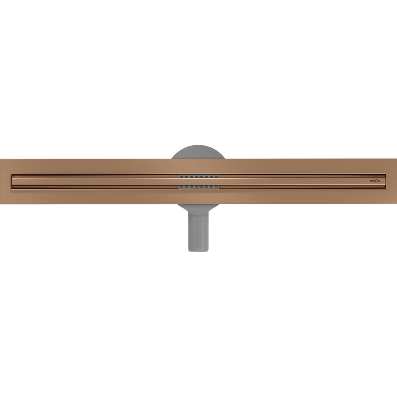 Mexen Flat 360° Slim rotační lineární odtok 60 cm, kartáčovaná měď - 1C41060