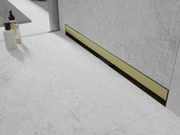 Mexen Flat Wall stěnový lineární odtok 2v1 80 cm, zlatý kartáčovaný - 1A30080