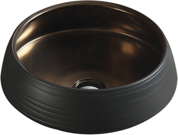 Mexen Ariana umyvadlo na desku 43 x 43 cm, černá/zlatá - 22054366