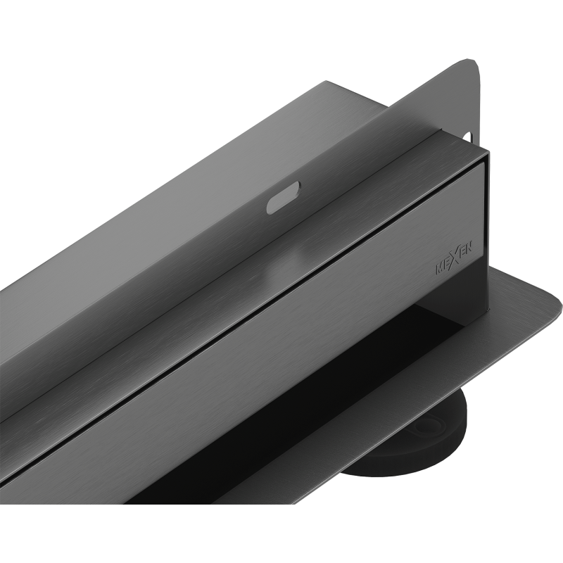 Mexen Flat Wall liniový odtok stěnový 2v1 120 cm, kartáčovaný gun gray - 1E30120
